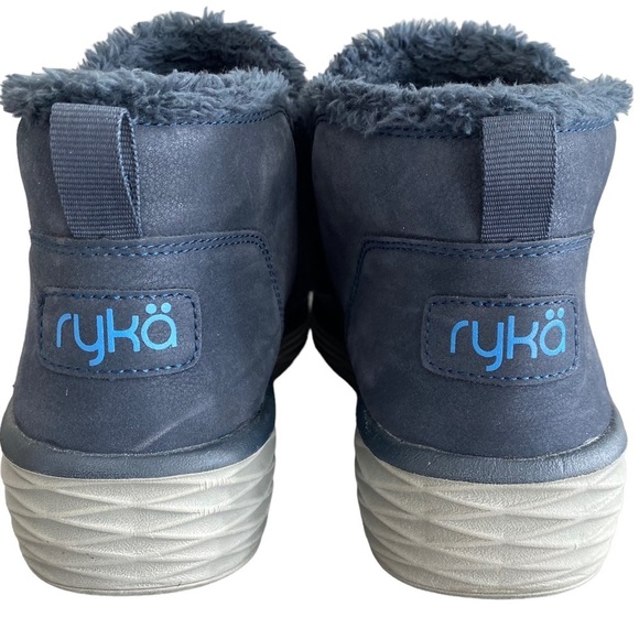 RYKA Faux Fur Slip On Wedge Ankle Boots Namaste Blue Size 10M - Picture 3 of 13